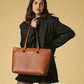Simona (cognac) - Italian calf leather women's shoulder bag