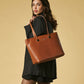 Simona (cognac) - Italian calf leather women's shoulder bag