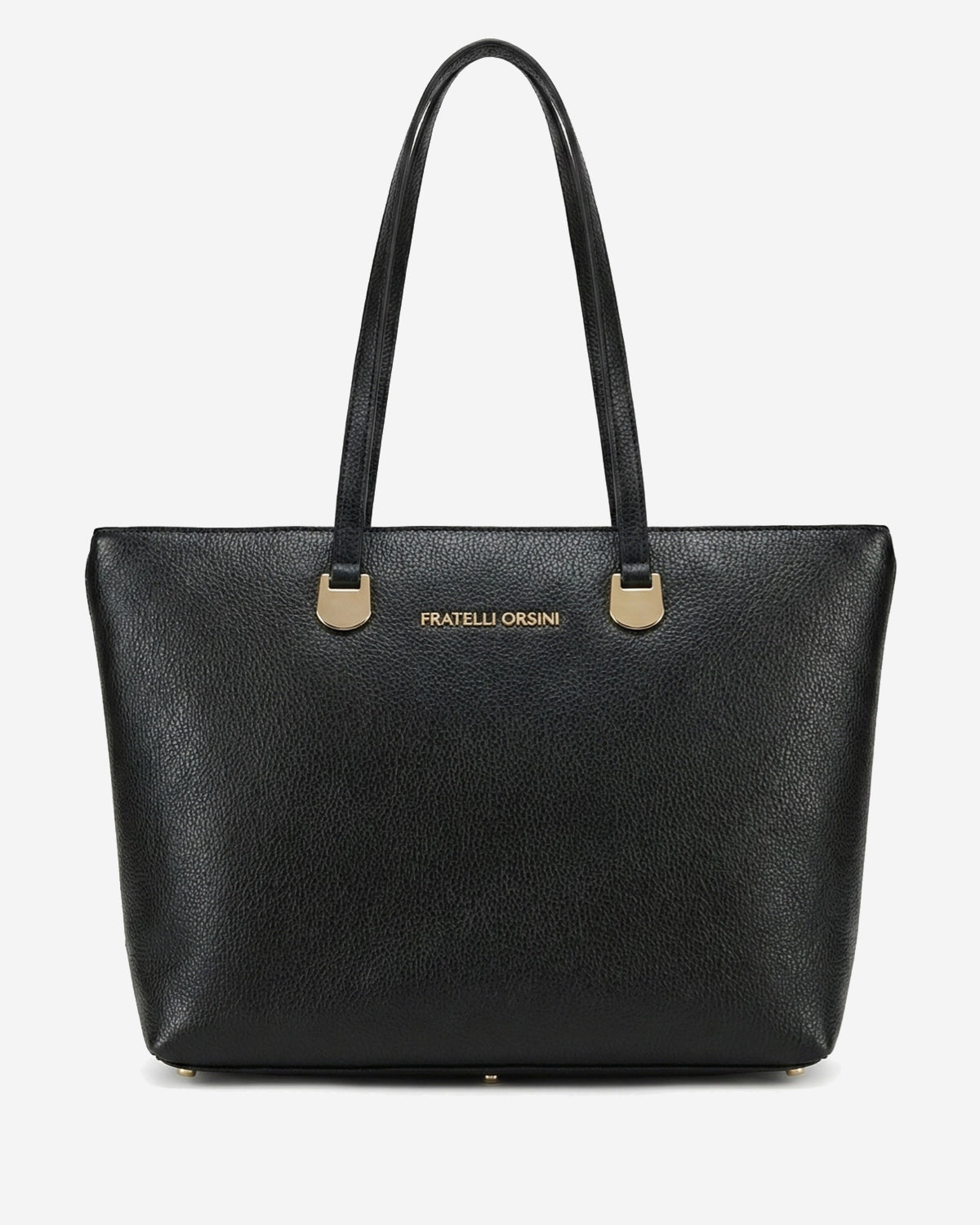 Black Simona Italian calf leather women's shoulder bag with sleek design and top handle, crafted for style and elegance.