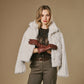 Skylar (brown) – Extra-long sheepskin leather gloves with wool/cashmere lining & touchscreen capability