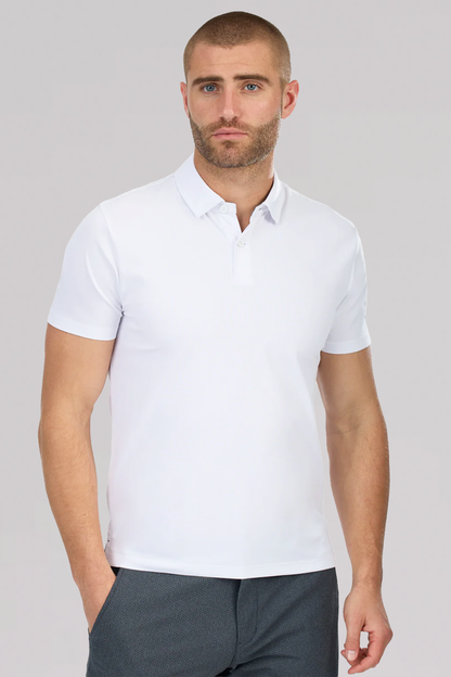 Slim Fit Pique Polo Solid // White