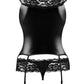Beauty Night Raven Soft Bustier Garter & String Set