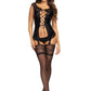 Beauty Night Raven Soft Bustier Garter & String Set