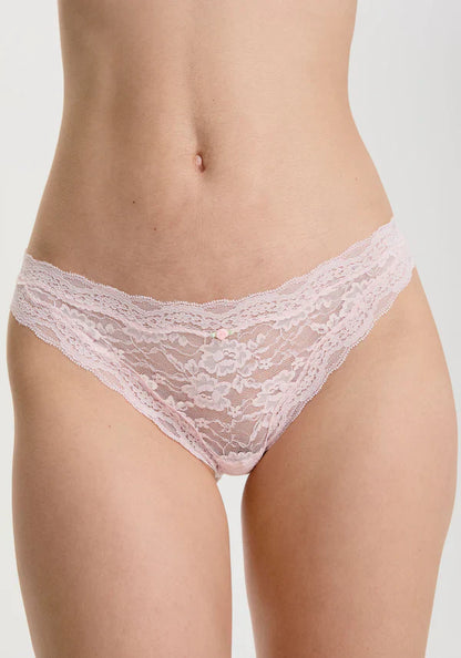 Blush Rosette Pink Soft Mesh Lace Bikini-0