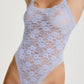 Blush Rosette Lavande Soft Mesh Lace Bodysuit
