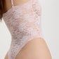Blush Rosette Pink Soft Mesh Lace Bodysuit