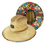 Peter Grimm Spray On straw lifeguard hat by HatCountry with wide brim and chin cord