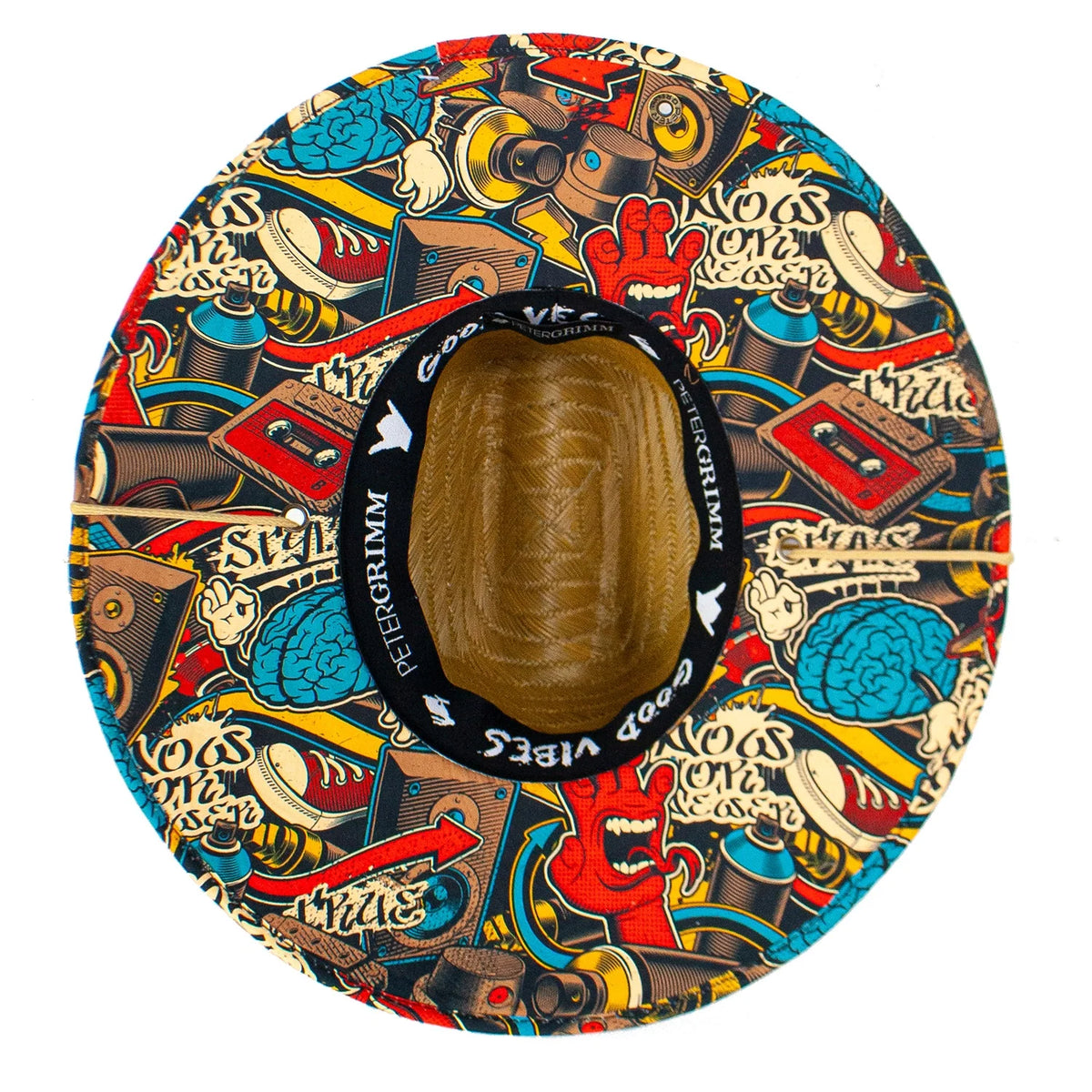 Peter Grimm Spray On straw lifeguard hat by HatCountry with wide brim and chin cord