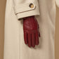 Stella (red) – Sheepskin leather gloves with ultra-warm fleece lining & touchscreen functionality