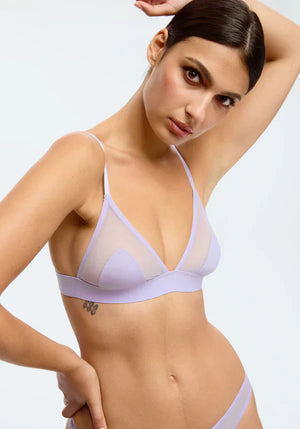 Blush Caché Lilac Stretch Mesh Cheeky Bralette-0