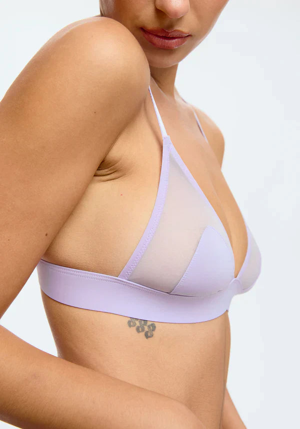 Blush Caché Lilac Stretch Mesh Cheeky Bralette-2