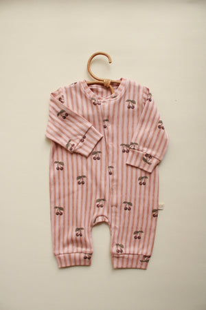 Cherry Striped Onesie