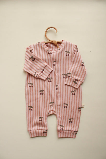 Cherry Striped Onesie