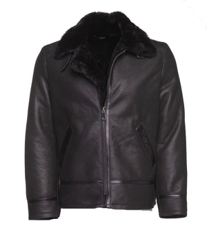 Black B3 Bomber Aviator Shearling Jacket