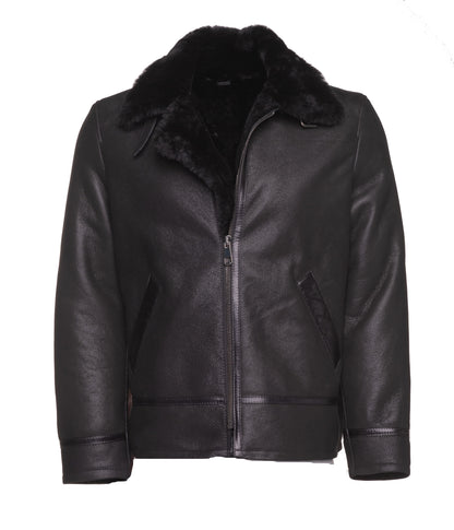 Black B3 Bomber Aviator Shearling Jacket
