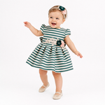 Garden Stripe Baby Dress-0