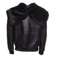 Gregos Varsity Style Sheepskin Shearling Jacket with Large Hoodie