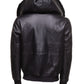 Gregos Varsity Style Sheepskin Shearling Jacket with Large Hoodie