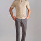 Short Sleeve Sweater Polo Solid // Bone