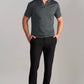 Short Sleeve Sweater Polo Solid // Charcoal
