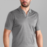 Light grey Twillory short sleeve sweater polo shirt displayed from the front, showcasing its classic fit and smooth fabric.