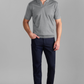 Short Sleeve Sweater Polo Solid // Light Grey