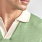 Short Sleeve Sweater Polo Contrast | Moss