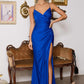 Amoris T102 Long Fitted Sexy Evening Gown Open Back Slit