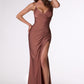 Amoris T102 Long Fitted Sexy Evening Gown Open Back Slit