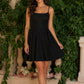 Amoris T103 Short A-Line Glitter Satin Scoop Neckline Dress