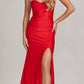 Nox Anabel T1139 Floor Length Fitted Satin Strapless Sweetheart Dress