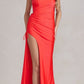 Nox Anabel T1140 Long Sheath Dress with High Leg Slit and Strappy Back