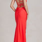 Nox Anabel T1140 Long Sheath Dress with High Leg Slit and Strappy Back