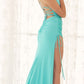 Nox Anabel T1140 Long Sheath Dress with High Leg Slit and Strappy Back