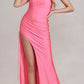 Nox Anabel T1140 Long Sheath Dress with High Leg Slit and Strappy Back