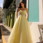 Nox Anabel T1326 Long Strapless Bonded Bodice Glitter Tulle A-Line Gown