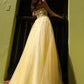 Nox Anabel T1326 Long Strapless Bonded Bodice Glitter Tulle A-Line Gown