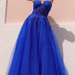 Nox Anabel T1326 Long Strapless Bonded Bodice Glitter Tulle A-Line Gown