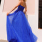 Nox Anabel T1326 Long Strapless Bonded Bodice Glitter Tulle A-Line Gown