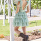 Nox Anabel T133 Fit and Flare Chiffon Dress with Deep V-Pleated Neck
