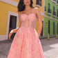Nox Anabel T1332 Bell of the Ball Strapless A-Line Sequin Floral Dress