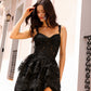 Nox Anabel T1335 Long A-Line Tiered Skirt Lace Applique Sweetheart Dress