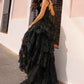 Nox Anabel T1335 Long A-Line Tiered Skirt Lace Applique Sweetheart Dress