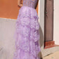 Nox Anabel T1335 Long A-Line Tiered Skirt Lace Applique Sweetheart Dress