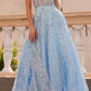 Nox Anabel T1336 Long A-Line Glitter Sequin Applique Corset Ball Gown