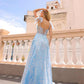 Nox Anabel T1336 Long A-Line Glitter Sequin Applique Corset Ball Gown