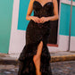 Nox Anabel T1337 Long Tiered Skirt Fitted Sequin Applique Mermaid Gown