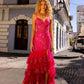 Nox Anabel T1337 Long Tiered Skirt Fitted Sequin Applique Mermaid Gown