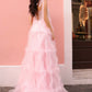 Nox Anabel T1340 Long Ruffled Skirt Boned Bustier Ribbon Strap A-Line Gown