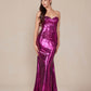 Nox Anabel T1499 Dress Strapless Metallic Satin Fitted Gown